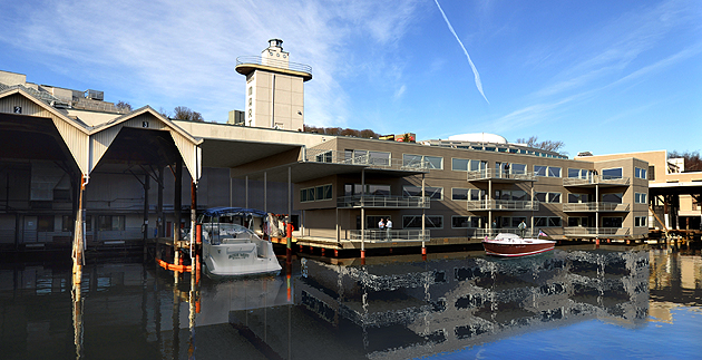 The Marina Mart Addition viewed from the water